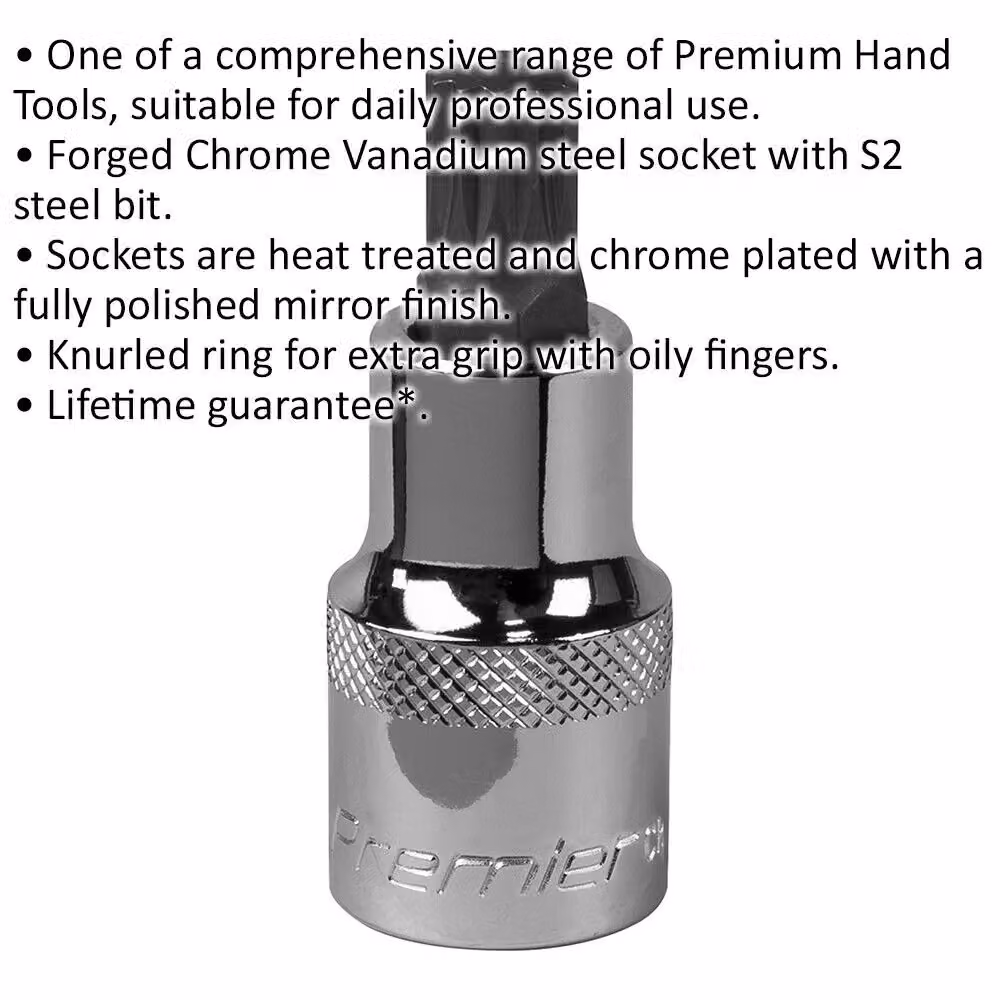 Loops M10 Forged Spline Socket Bit 1/2 inch Square Drive Chrome Vanadium Silver – 2