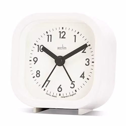 Acctim Robyn Mini Bedside Alarm Clock in White