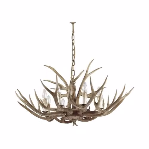 Netlighting Ideal Lux Chalet 8 Light Suspended Pendant Chandelier in Brown with E14 Base
