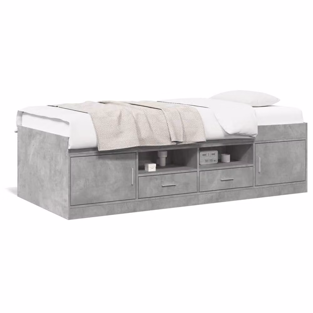 Berkfield Home Versatile Daybed with Drawers in Concrete Grey, W/D/H: 90 x 190 cm – 3