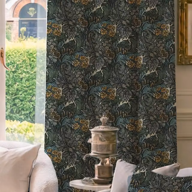 HOUSE Llewelyn-Bowen Hedgerovia Tropicana Made To Measure Printed Velvet Curtains, Multicolour Floral Design