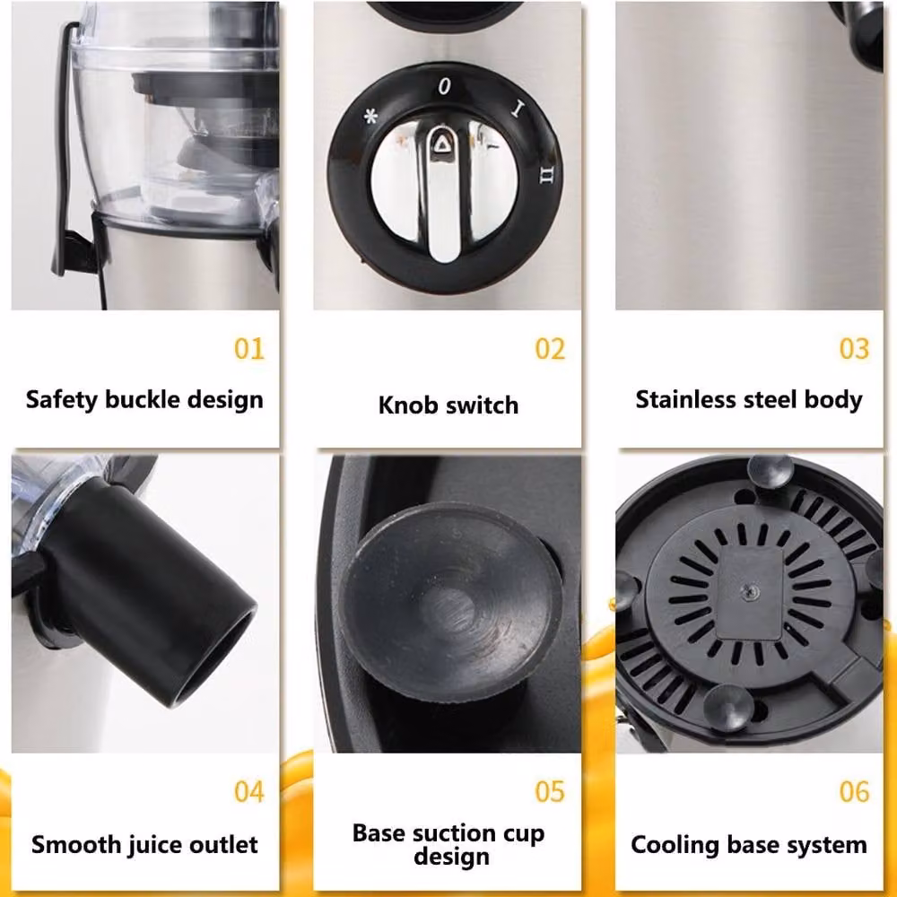 Ventryn Centrifugal Juicer Machine and Juice Extractor in Grey and Silver with Stainless Steel Parts and Dishwasher Safe Components – 4