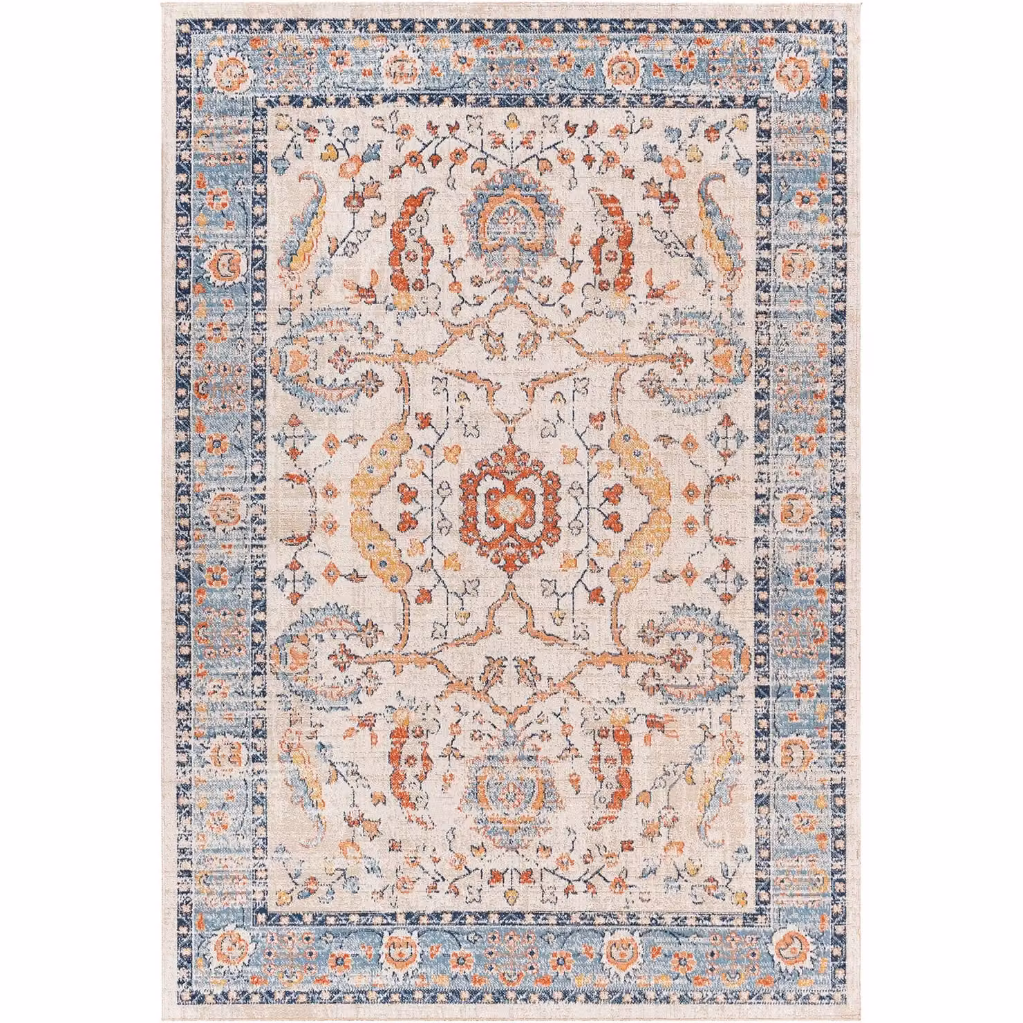Livabliss Huntington Beach Vintage In & Outdoor Rug in Burnt Orange, Blue and Beige, W/D/H: 200 x 275 cm – 2