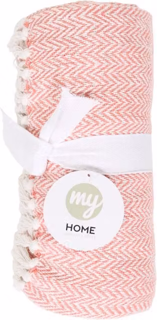 My Home Chevron Woven Throw in Pink