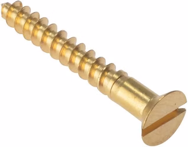Forgefix Gold Solid Brass Slotted Countersunk Wood Screws
