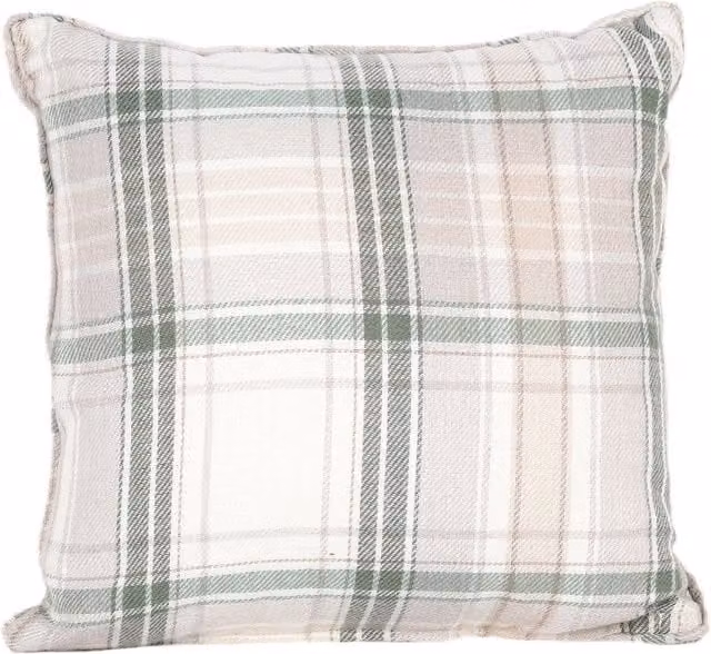 Divante Green Checked Country House Square Cushion