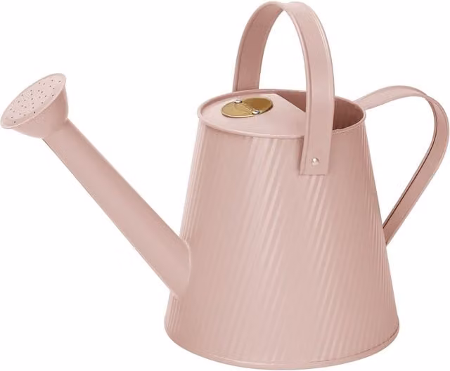 Simpa Pink Metal Watering Can with Rose, 3 Litre