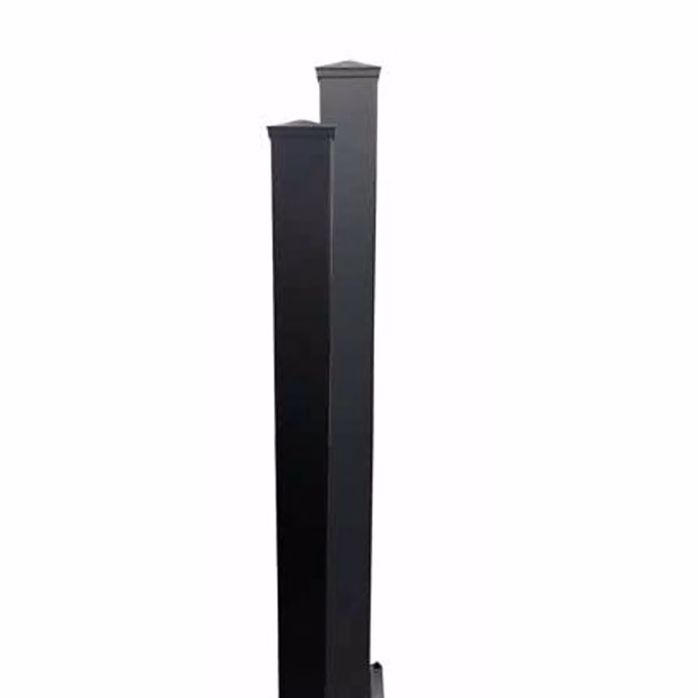 Ready Made Gates Surface-Mounted Aluminium Pedestrian Gate Post, Grey, H: 240 cm, W: 5 cm, D: 5 cm – 2