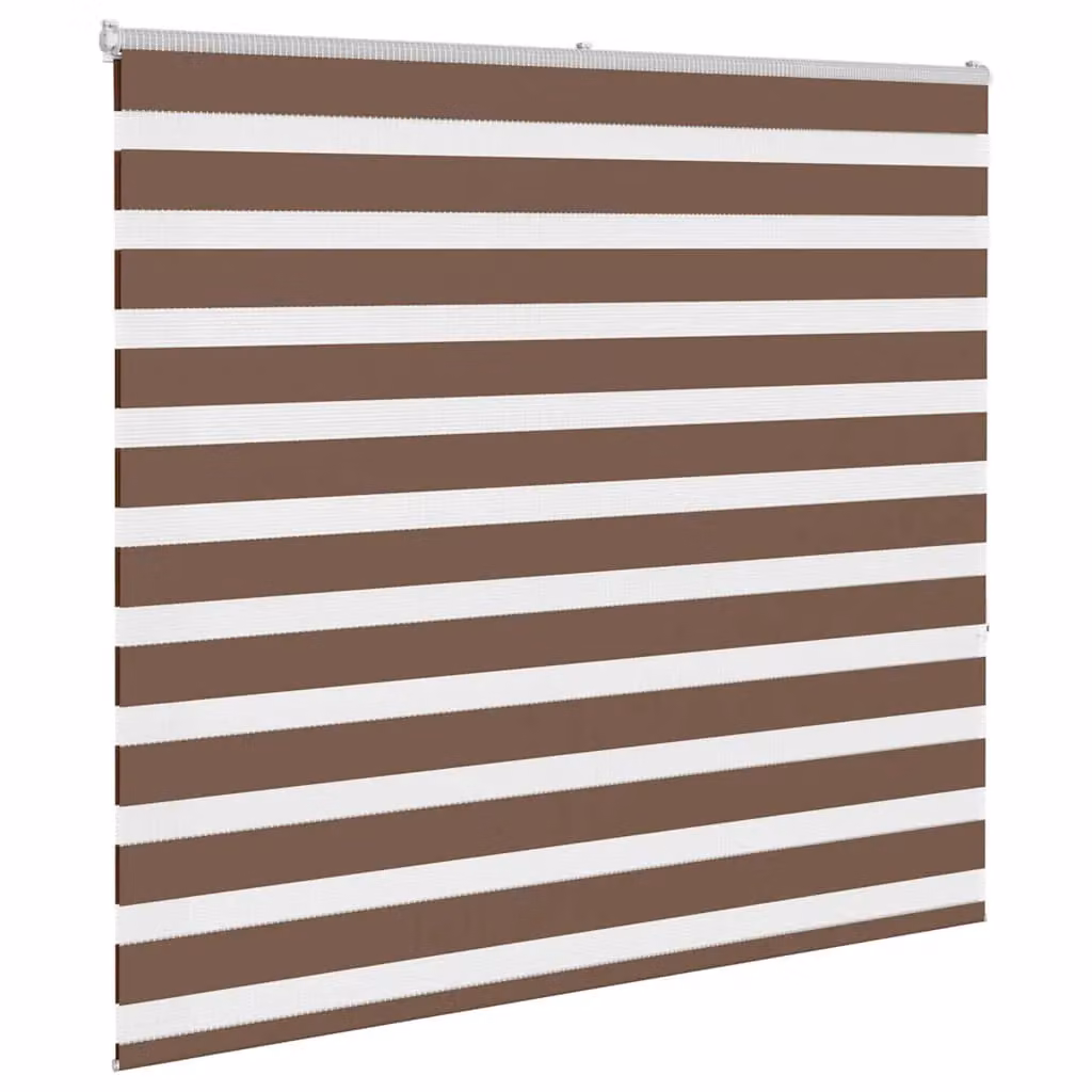 Berkfield Home Brown Zebra Day and Night Blind with Polyester Fabric, W: 165 cm, H: 150 cm – 3