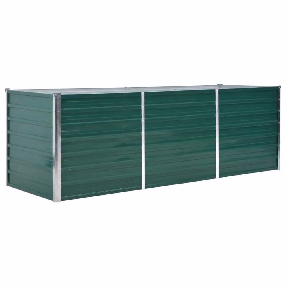 Berkfield Home Garden Raised Bed in Green Galvanised Steel, W/D/H: 240 x 80 x 77 cm – 2