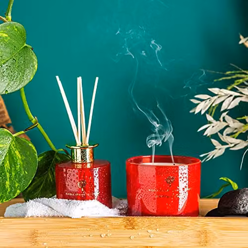 Nicola Spring Wild Fig & Cassis Scented Reed Diffuser, 200ml, Red Glass Jar – 4