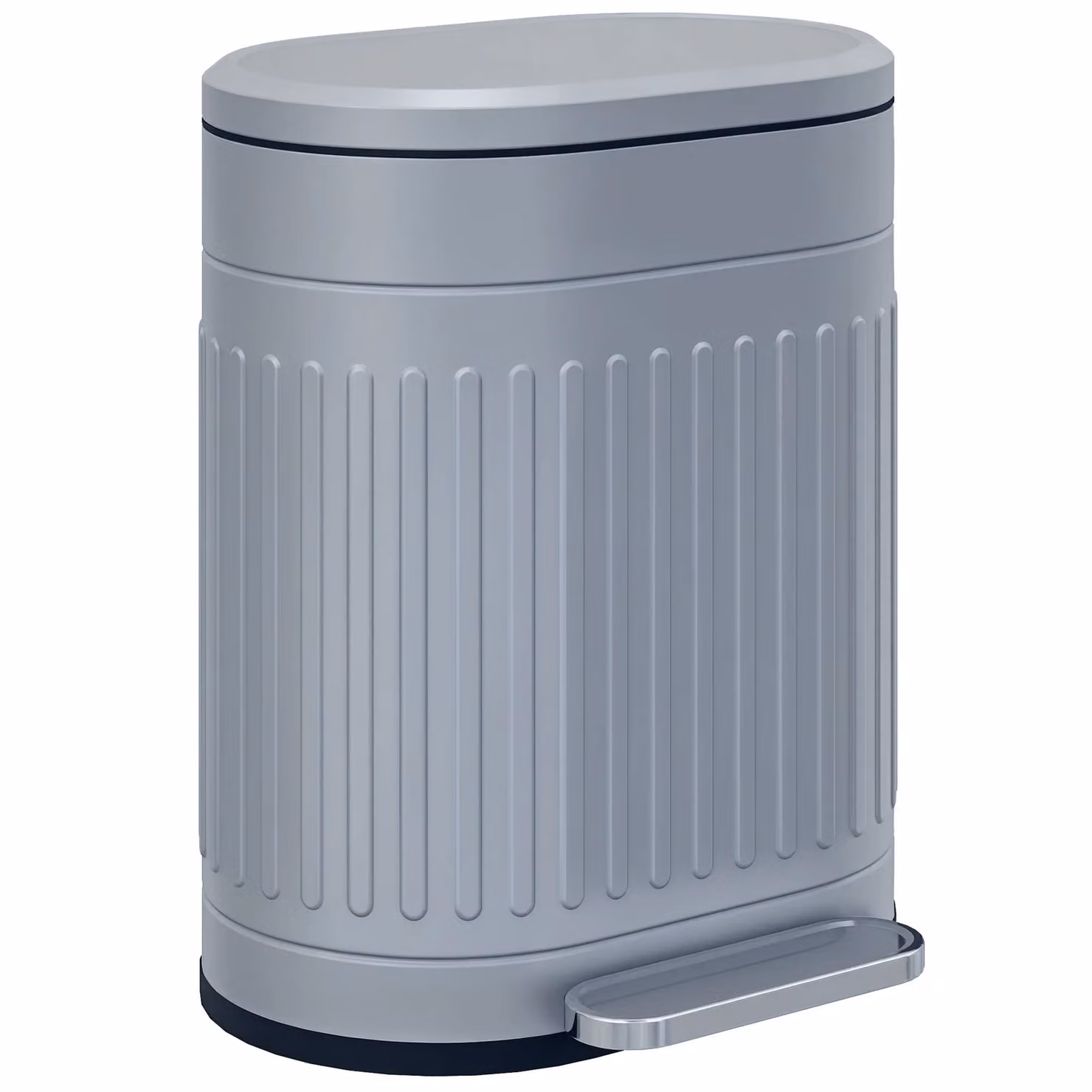 HOMCOM 20L Metal Kitchen Pedal Bin with Soft Close Lid and Removable Inner Bucket in Grey – 2