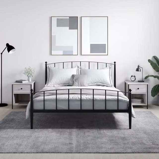 Berkfield Home Set of 2 Grey Sonoma Bedside Cabinets, W: 40 cm, D: 42 cm, H: 50 cm – 1