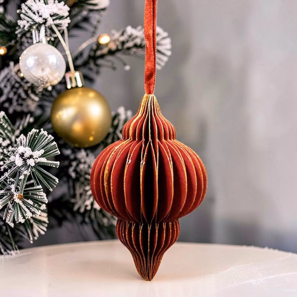 Four Candle Set of 6 Red and Gold Hanging Paper Lantern Decorations – 2