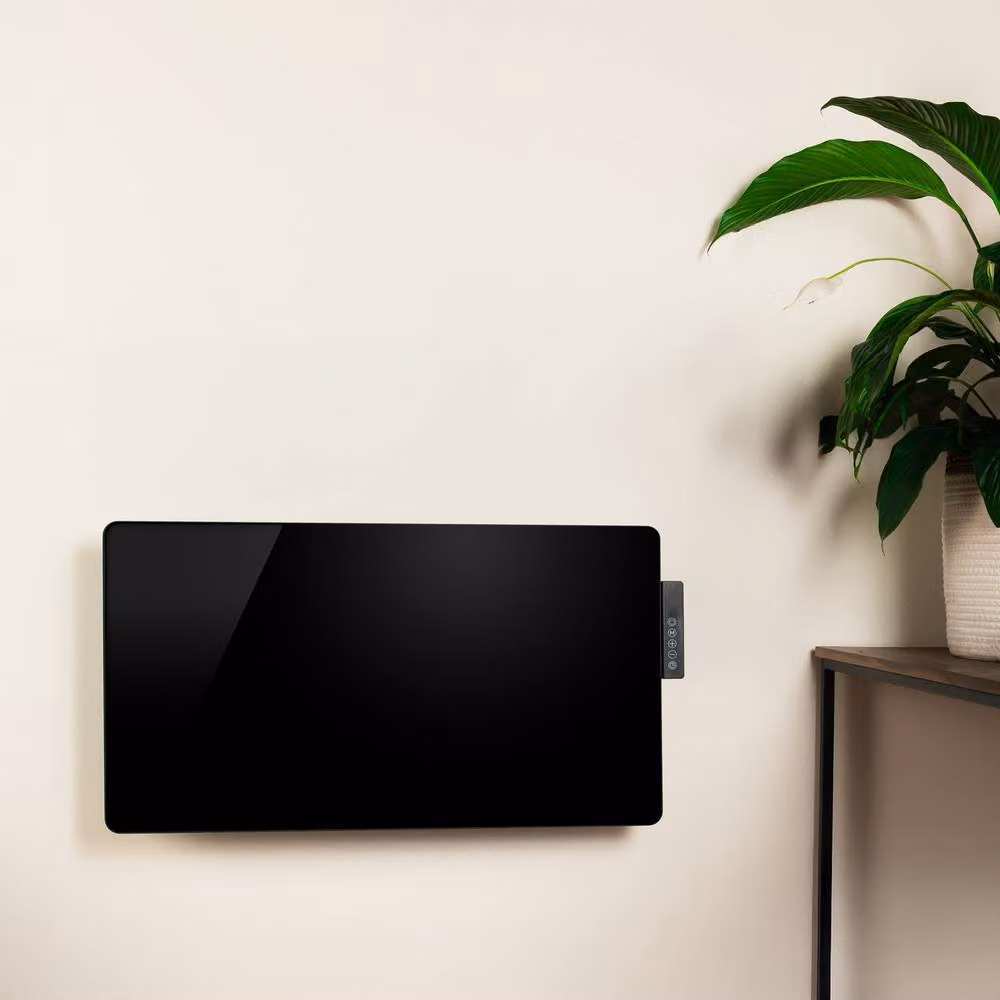TCP 2000W Black Glass Panel Heater with Timer, Open Window Detection and Overheat Protection, Wall-Mounted or Free-Standing – 2