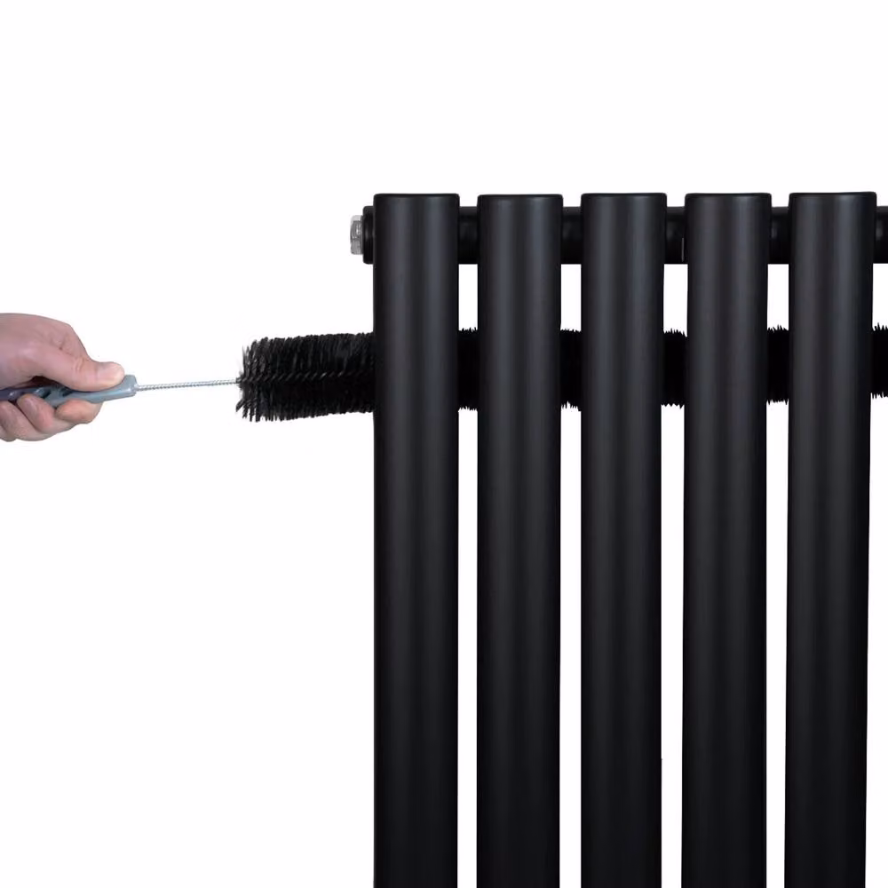 Monstershop Oval Single Column Steel Radiator, Black, H 160 cm x W 48 cm – 5