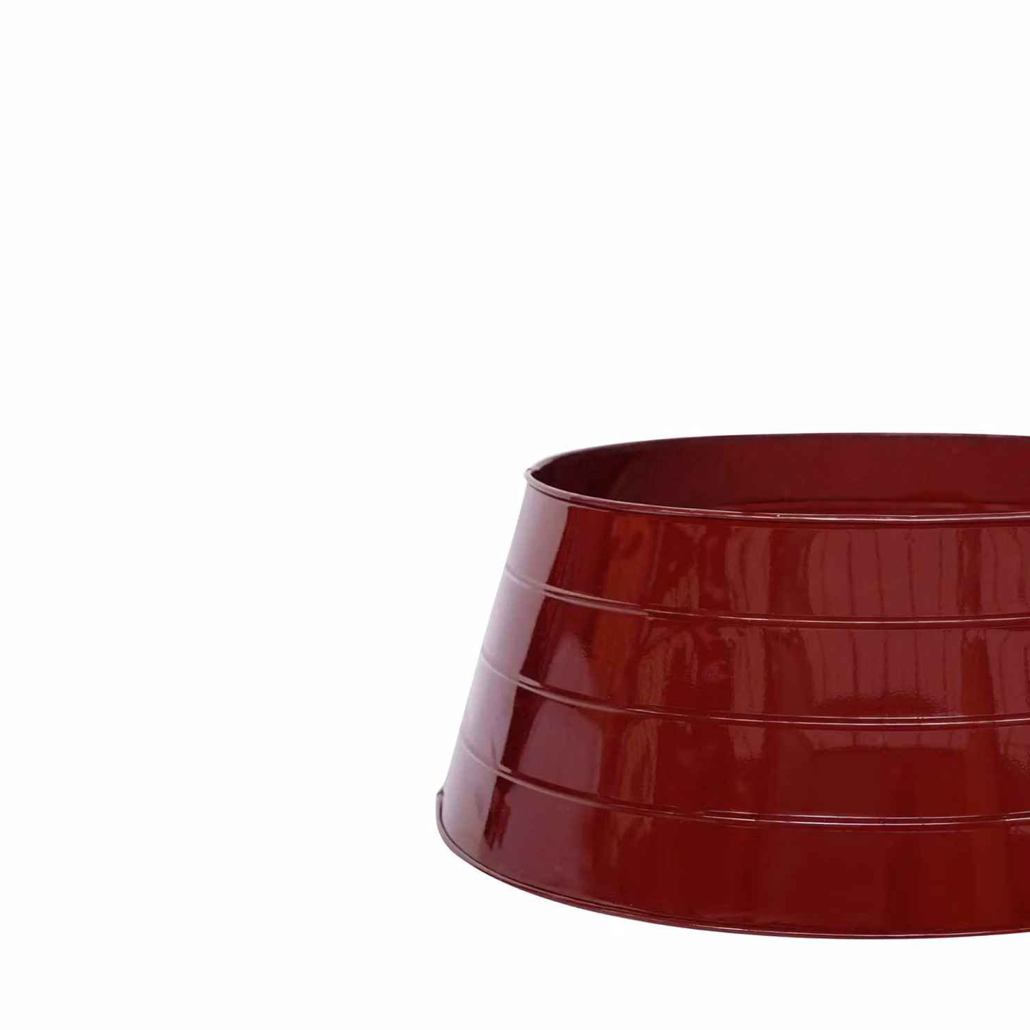 Ivyline Metal Christmas Tree Skirt in Bordeaux Red, W67cm, H26cm – 3