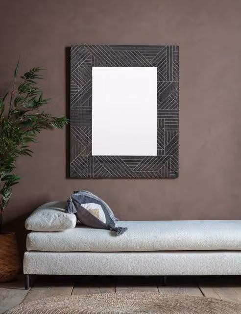 Gallery Direct Kakuda Extra Large Rectangular Modern Wall Mirror in Black
