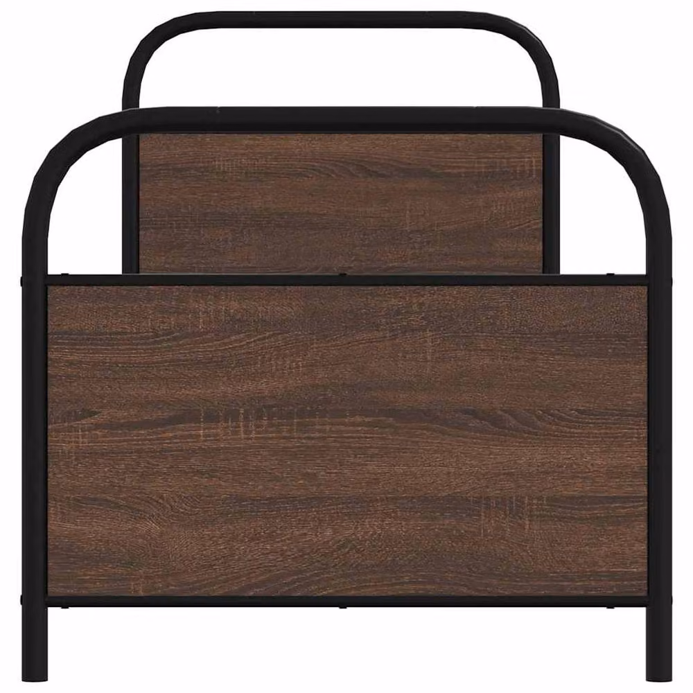 Berkfield Home Elegant Bed Frame in Brown Oak, W/D/H: 80 x 200 cm – 4