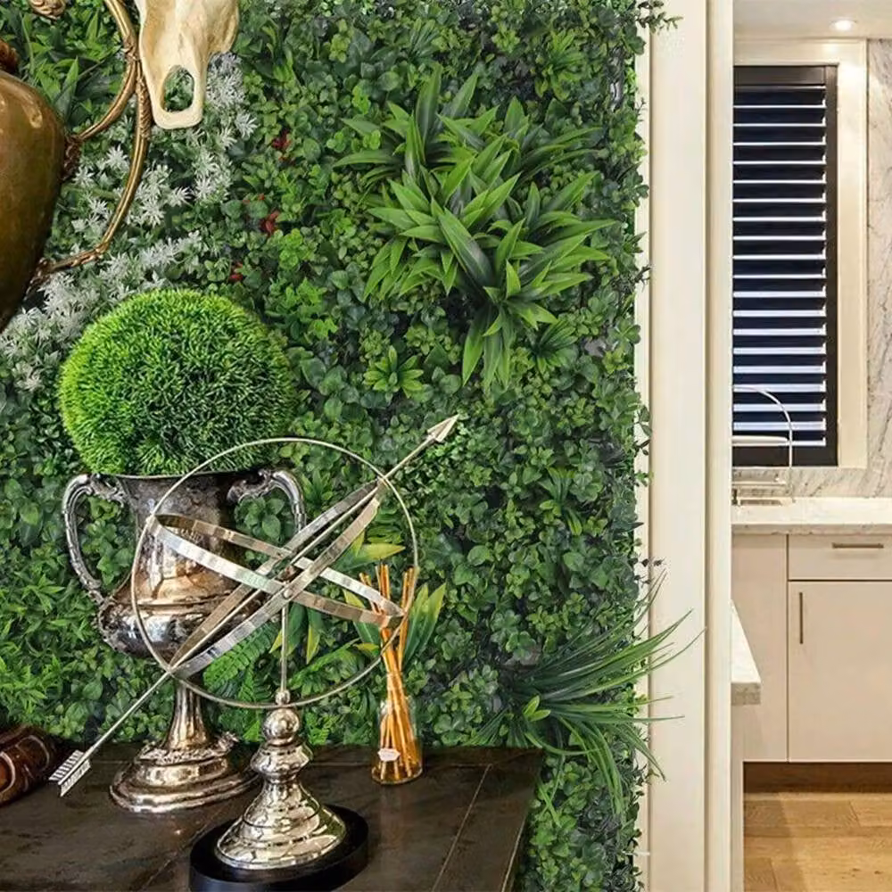 KORVIXA Large Artificial Floral Wall Panels in Green, W/H: 100 x 100 cm – 4