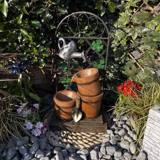 Tranquility Antique Grey Ceramic Freestanding Solar Water Feature