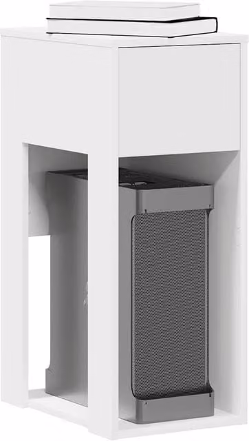Berkfield Home Computer Tower Stand with Drawer, White, W/D/H: 30 x 44 x 74 cm – 1