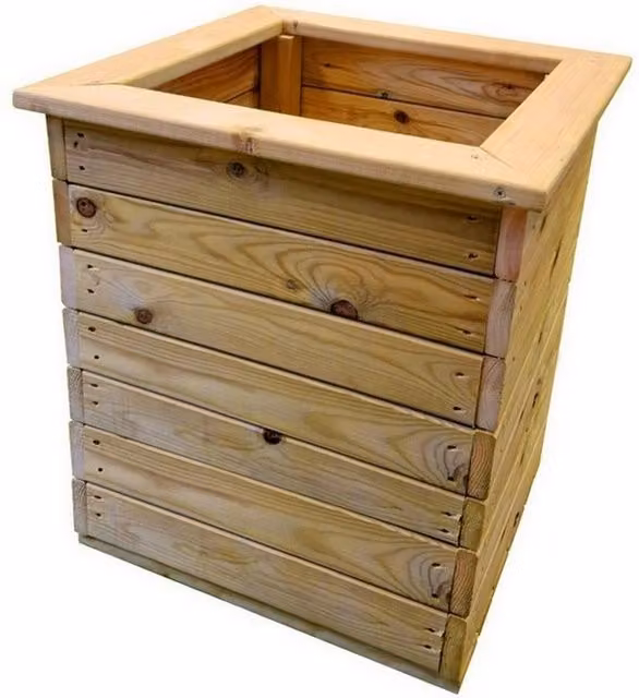 Churnet Valley Garden Furniture Ltd Deluxe Square Planter Multi Pack of 2, Brown, W: 50 cm, D: 50 cm, H: 53 cm