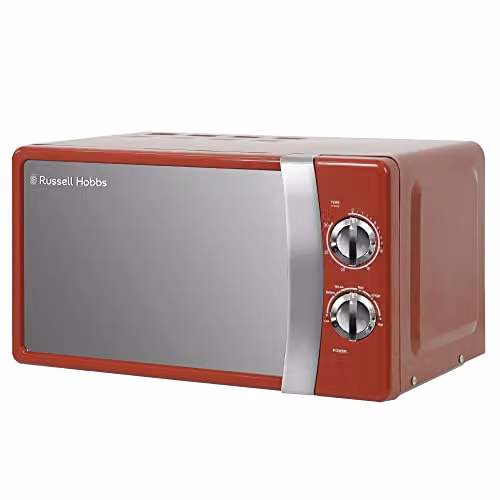 Russell Hobbs RHMM701 Red Solo Manual Microwave, 17L, 700W