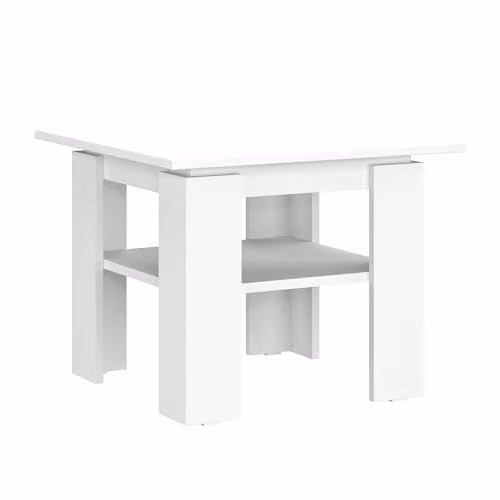 Shefa Line Element 550 White Wooden Coffee Table with Open Shelf – 1