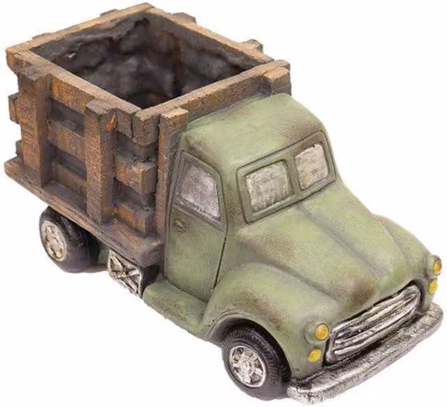 Betley Butterfly Vintage Truck Resin Planter in Black and Green