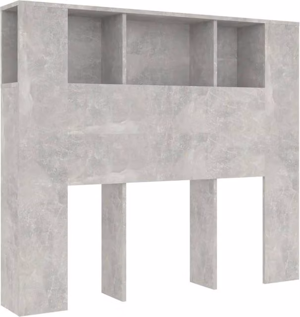 Berkfield Home Modern Wall Mounted Headboard Cabinet in Concrete Grey, W/D/H: 120 x 18.5 x 104.5 cm – 1