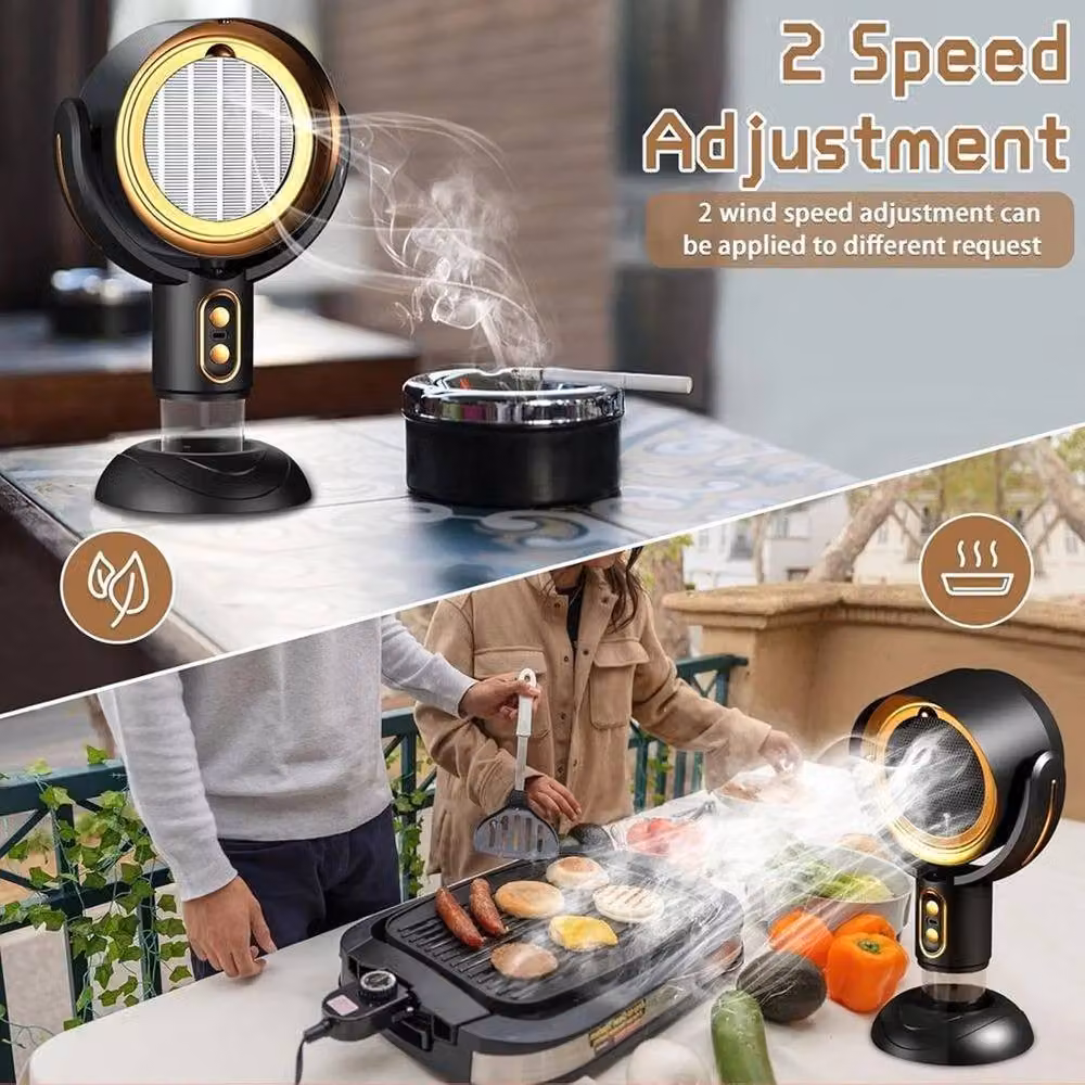 FLAVORA 2 in 1 Portable Desktop Range Hood Exhaust Fan in Black, W: 100 cm, D: 15 cm – 4