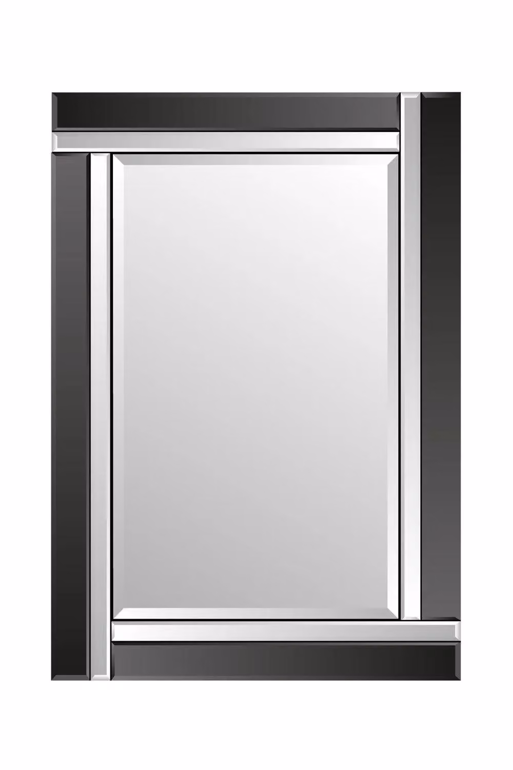 MirrorOutlet Aston Black All Glass Venetian Rectangular Wall Mirror W: 120 cm, H: 80 cm – 2