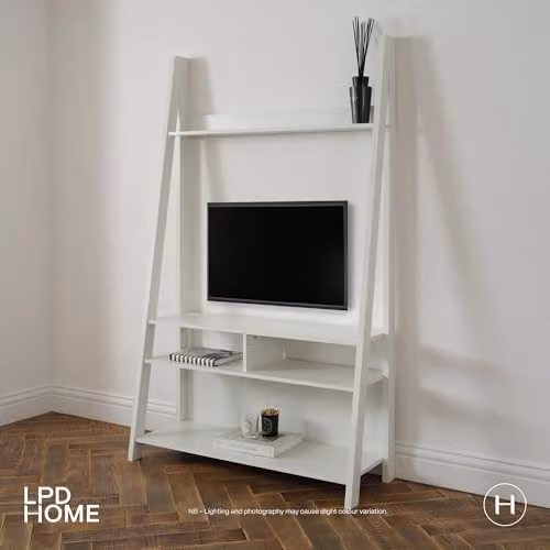 Lemon Pavilion Furniture Tiva Ladder TV Unit in White, W105 x D38.6 x H175.4 cm – 2