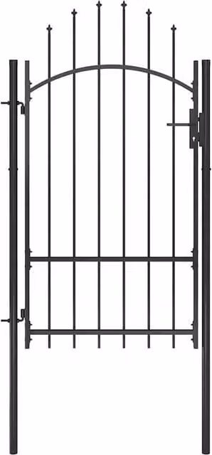 Berkfield Home Black Steel Swing Garden Gate, W: 100 cm, H: 220 cm – 1