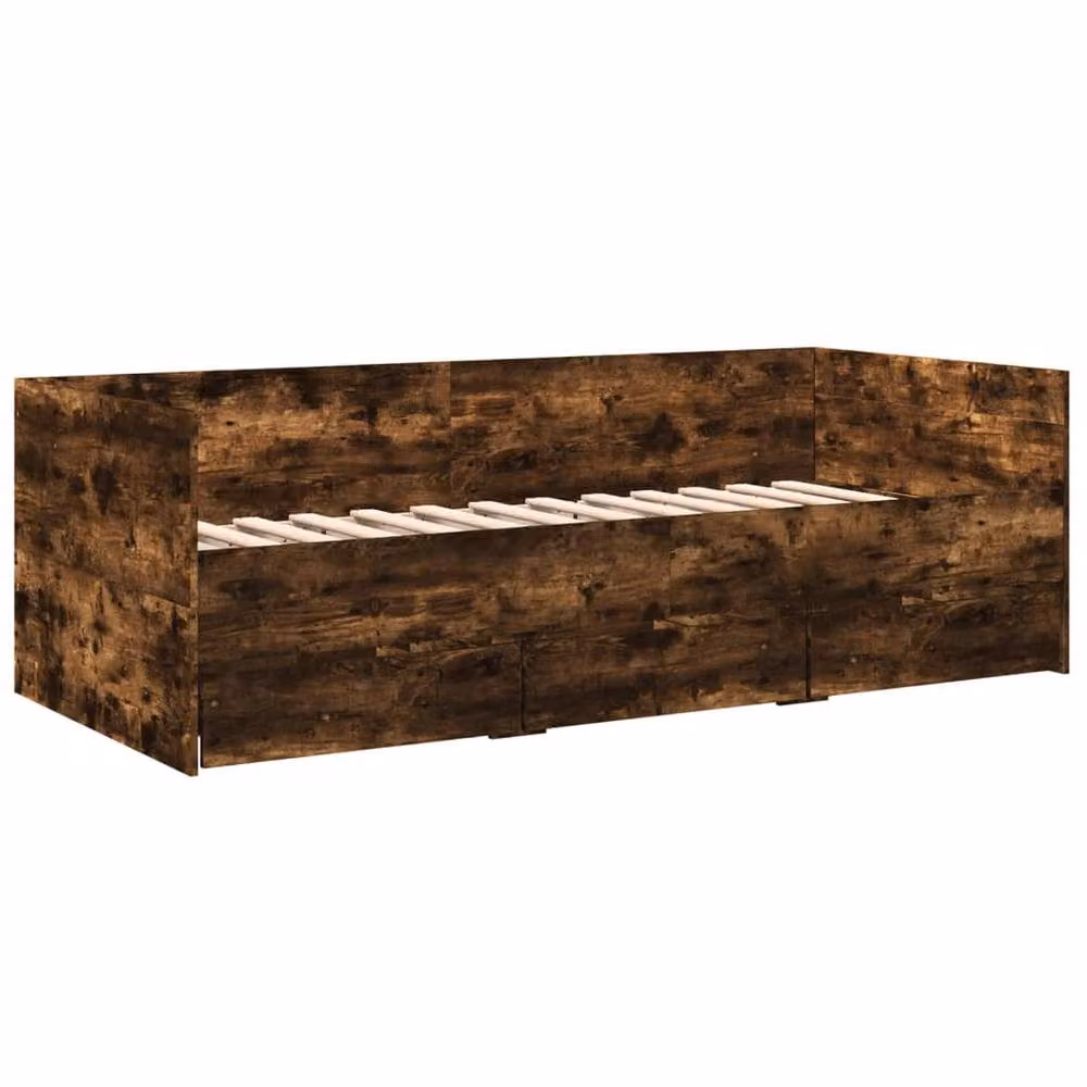 Berkfield Home Daybed with Drawers in Smoked Oak Brown, W/D/H: 100 x 200 cm – 3
