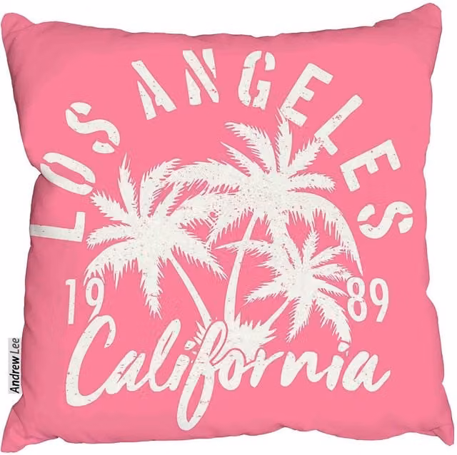 Benjamin Tate Design LTD Vintage Tropical Graphic Summer Cushion, Pink, W: 60 cm x H: 60 cm