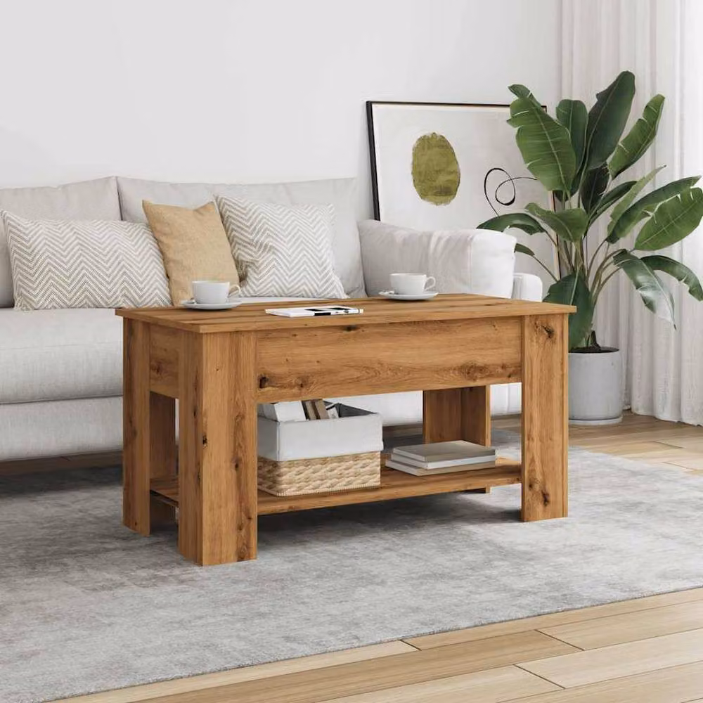 Berkfield Home Artisan Oak Coffee Table in Brown, W: 101 cm, D: 49 cm, H: 52 cm – 3