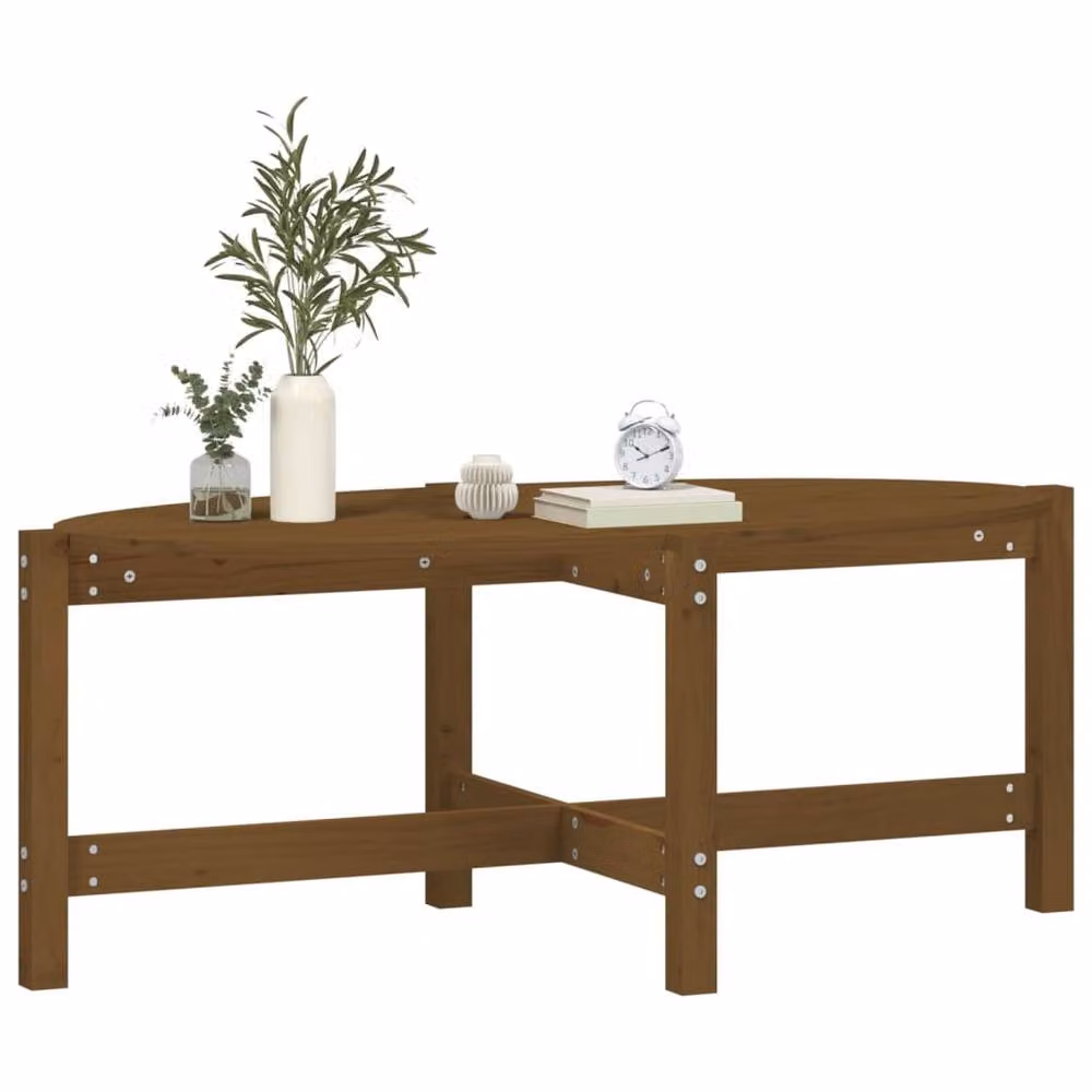 Berkfield Home Rustic Solid Wood Pine Coffee Table, Honey Brown, W: 118 cm, D: 63 cm, H: 45 cm – 3