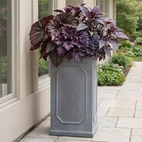 IDEALIST Grey Stone Small Plant Pot Planter, Height: 52 cm