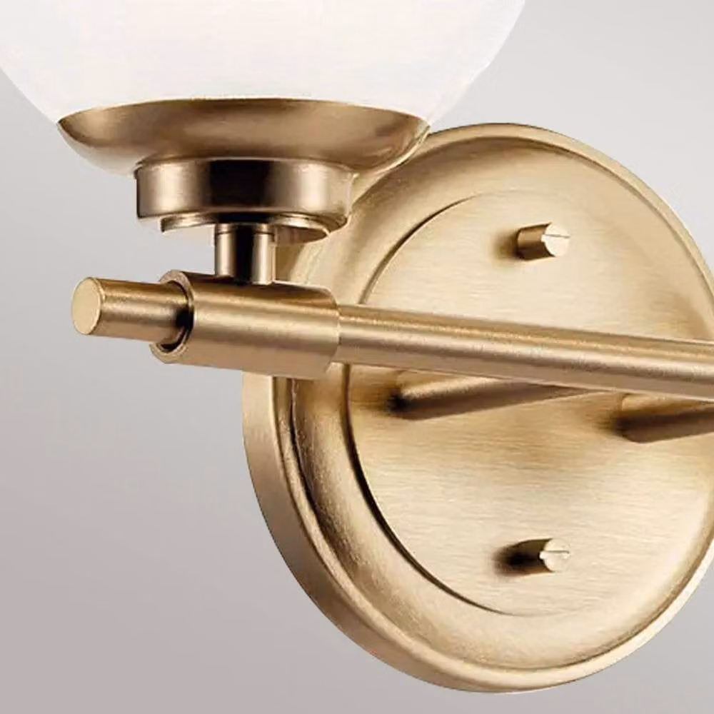 Kichler Benno Champagne Bronze Bathroom Wall Lamp with 2x G9 Bulbs, IP44 Rated, Warm White 3000K – 2