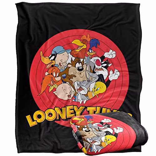 Warner Brothers Looney Tunes Silky Touch Super Soft Fleece Throw Blanket, Multicolour, W: 152 cm, D: 127 cm – 5