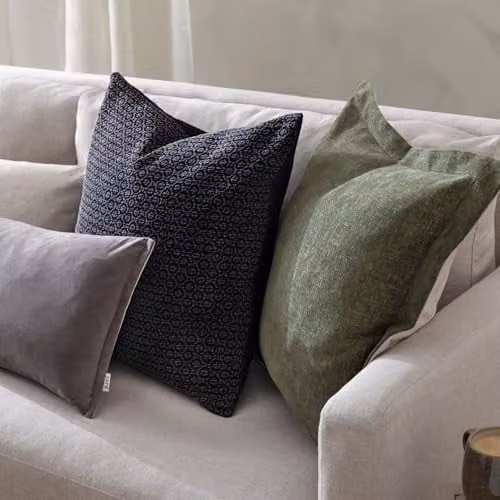 Riva Home Black Graphic Square Cotton Cushion, W/D/H: 50 x 50 x 50 cm – 3