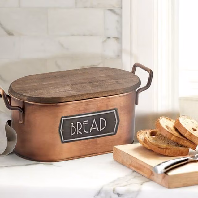 The Mia UK Copper Bread Bin in Bronze