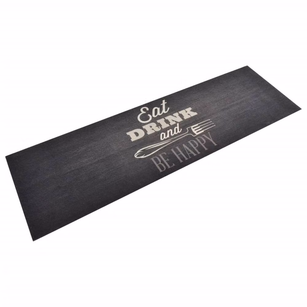 Berkfield Home Washable Velvet Kitchen Rug, Black, W: 60 cm, L: 180 cm – 1