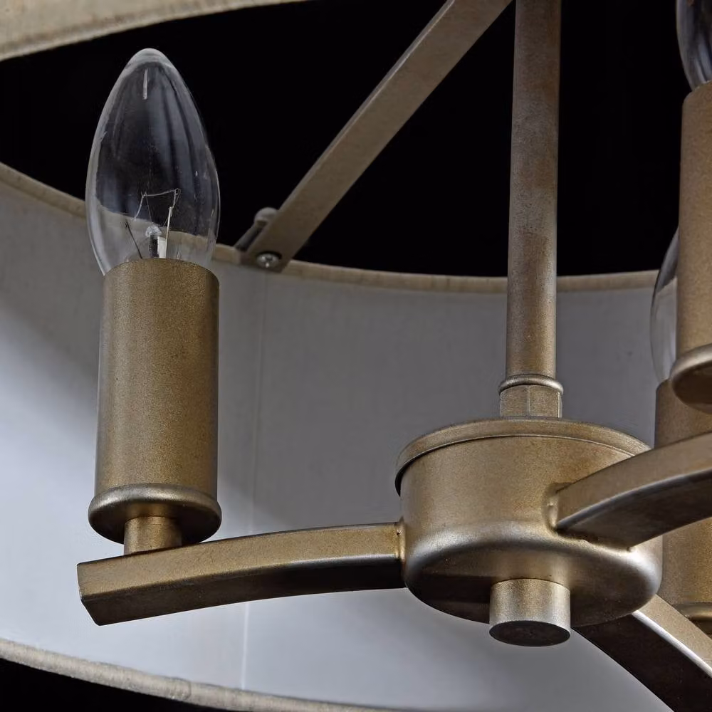 Netlighting Venera Cylindrical Ceiling Pendant Lamp in Gold/Brass with 3 x E14 Lights – 3