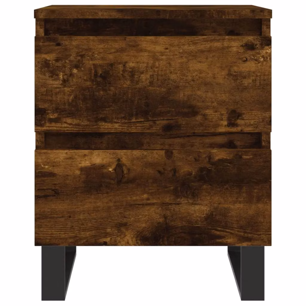 Berkfield Home Set of 2 Smoked Oak Bedside Cabinets in Brown, W/D/H: 40 x 35 x 50 cm – 3