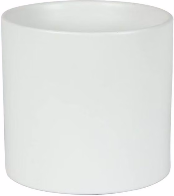 KDMD Hortus Sofia Matt White Ceramic Tabletop Pot, Diameter: 16 cm