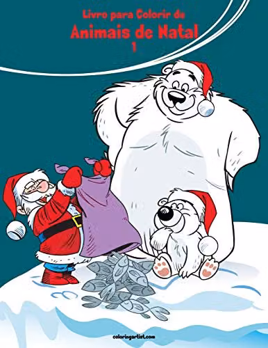 Livro para Colorir de Animais de Natal 1 Multicolour Childrens Colouring Book