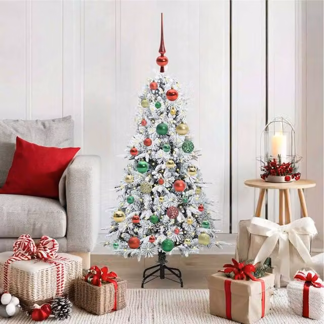 Berkfield Home Artificial Hinged Christmas Tree in Green, Height: 120 cm – 1